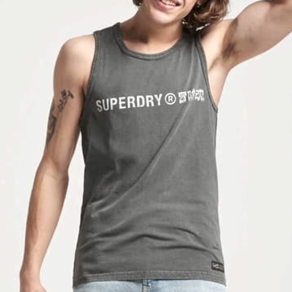 SUPERDRY Vintage Corporation Sleeveless Shirt Dark Grey